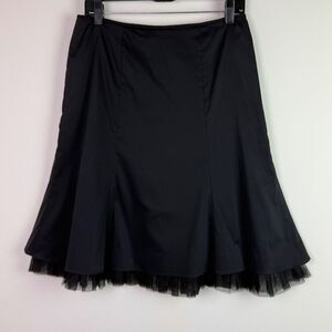 Adrianna Papell Evening Essentials Black Skirt Tulle Underlay Party Wedding Sz 6